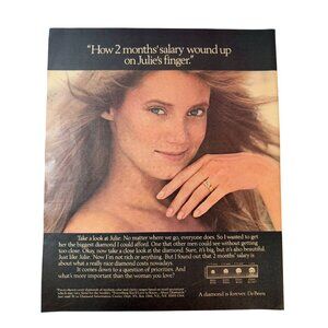 Vintage 1983 De Beers A Diamond is Forever Advertisement Print Ad